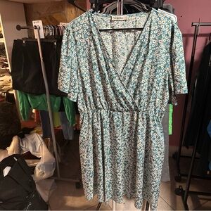 Floral Wrap Midi Dress